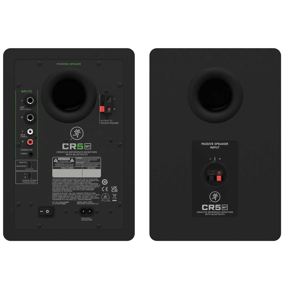 Mackie CR5BT 5 inch Powered Bluetooth Multimedia Studio Monitors with Tone control