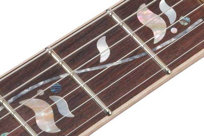 Jumbo frets with j.custom fret edge treatmentv