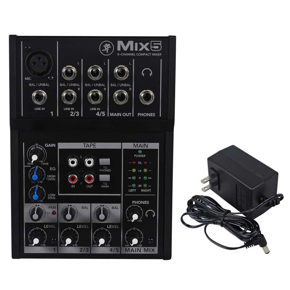 Mackie Mix5 Compact 5 Channel Analog Audio Mixer With USB Connection Mackie Mix5 Compact 5 Channel Analog Audio Mixer With USB Connection