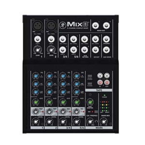 Mackie Mix8 8-channel Mixer with 2 Mic Preamps 2 Stereo Channels and EQ