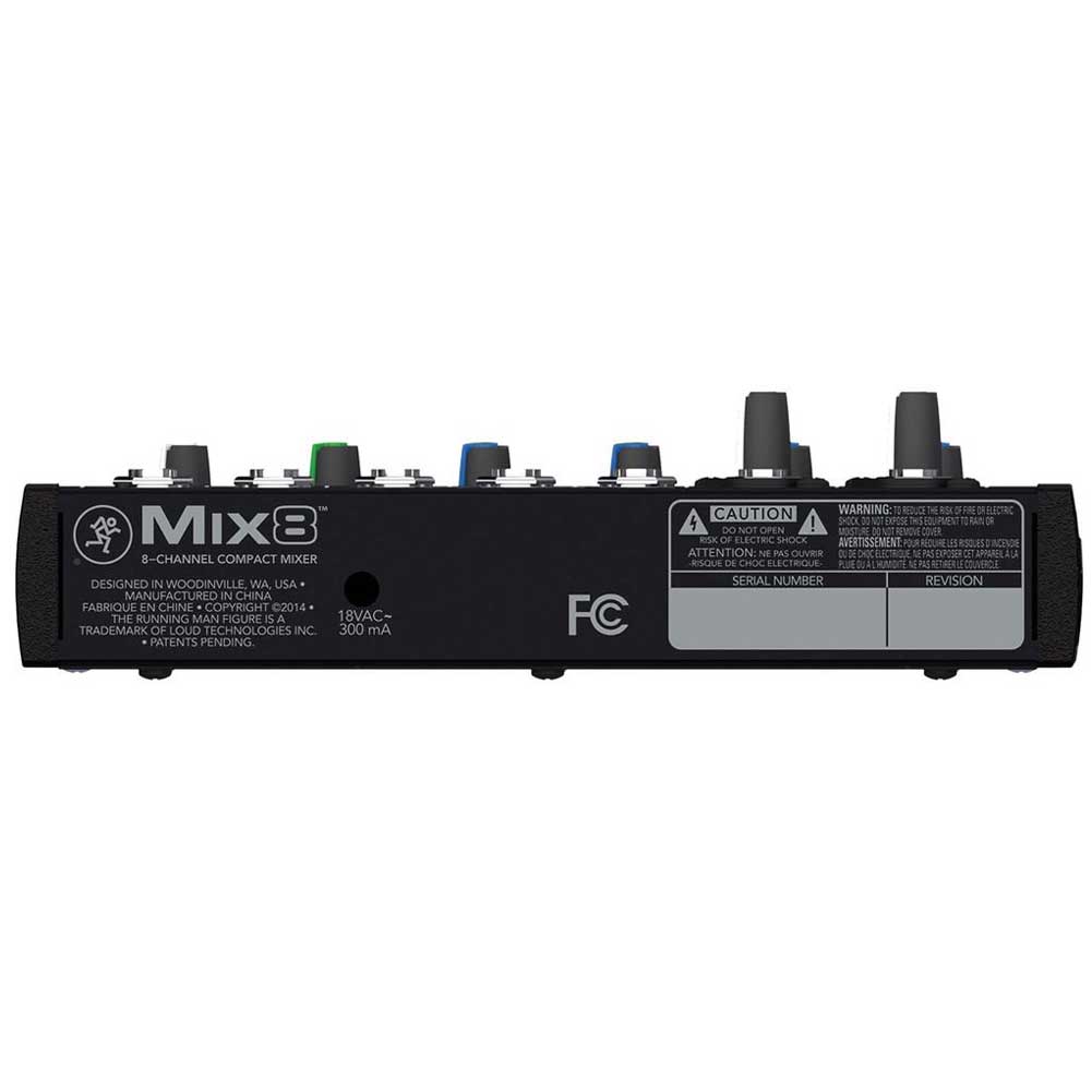 Mackie Mix8 8-channel Mixer with 2 Mic Preamps 2 Stereo Channels and EQ