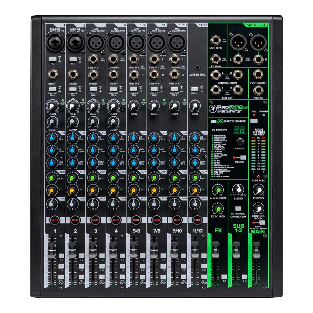 Mackie ProFX12v3 12-channel Mixer with USB and Effects