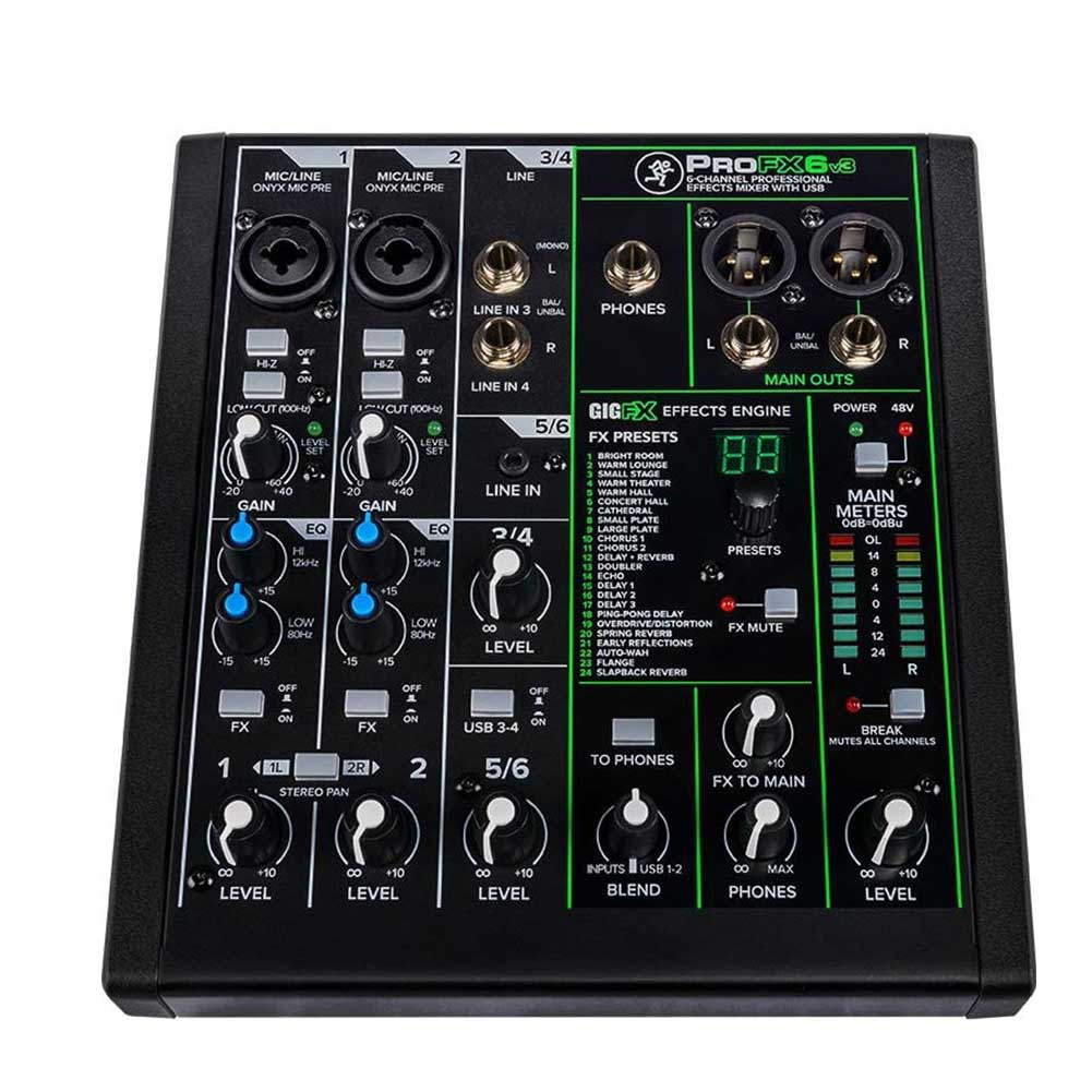 Mackie ProFX6v3 6-channel Mixer with USB and Effects Mackie ProFX6v3 6-channel Mixer with USB and Effects