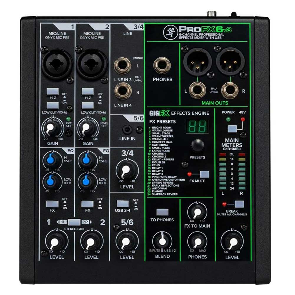 Mackie ProFX6v3 6-channel Mixer with USB and Effects Mackie ProFX6v3 6-channel Mixer with USB and Effects