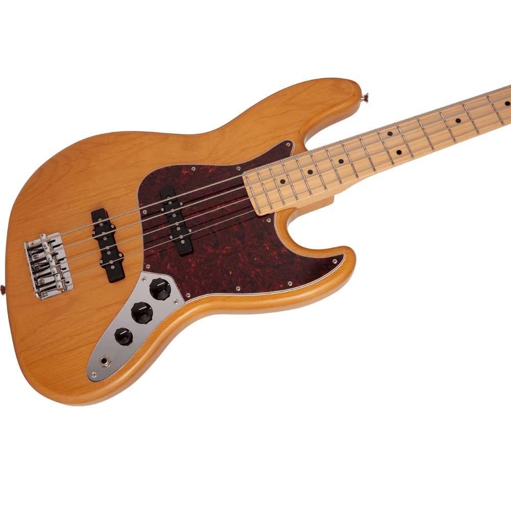 Fender Japanese Hybrid II Jazz Bass Maple Fingerboard SS 4 String Bass Guitar with Gig Bag Vintage Natural 5662102307