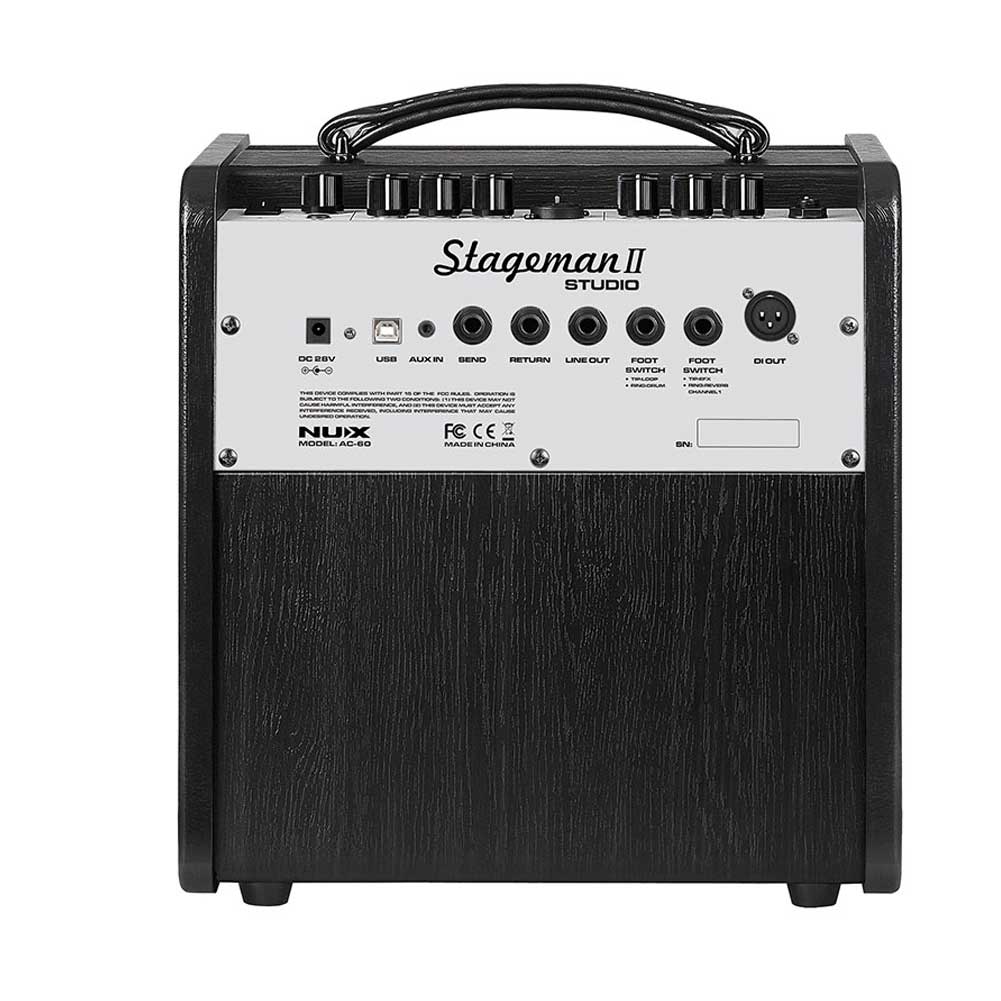 NUX AC-60 Stageman II Studio 60-watt 1 x 6.5-inch Bluetooth Acoustic Guitar Combo Amp