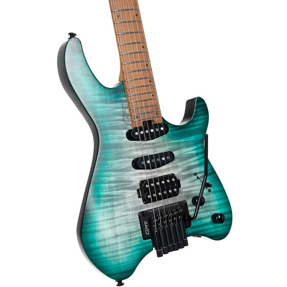 Cort Space G6TR SGLG Headless Multiscale Electric guitar in Semi Gloss finish with Gig Bag