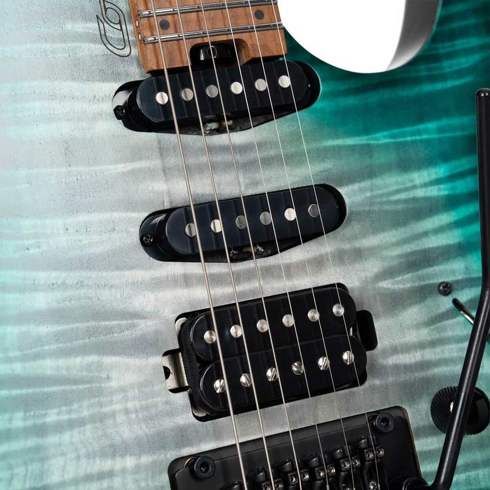 Cort Space G6TR SGLG Headless Multiscale Electric guitar in Semi Gloss finish with Gig Bag