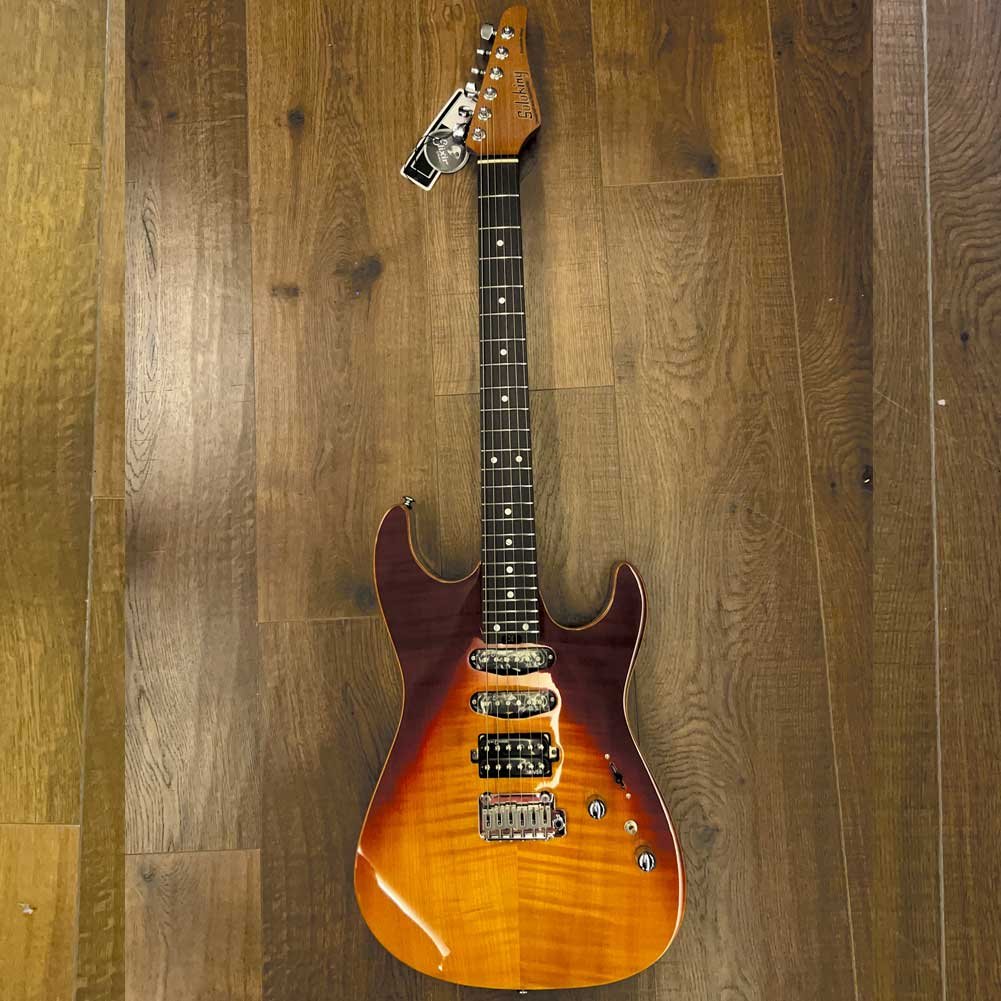 Soloking MS-1 Custom 24 HSS Flat Top Fire Wakesurf Electric Guitar with Gig bag