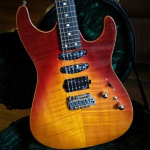 Soloking MS-1 Custom 24 HSS Flat Top Fire Wakesurf Electric Guitar with Gig bag