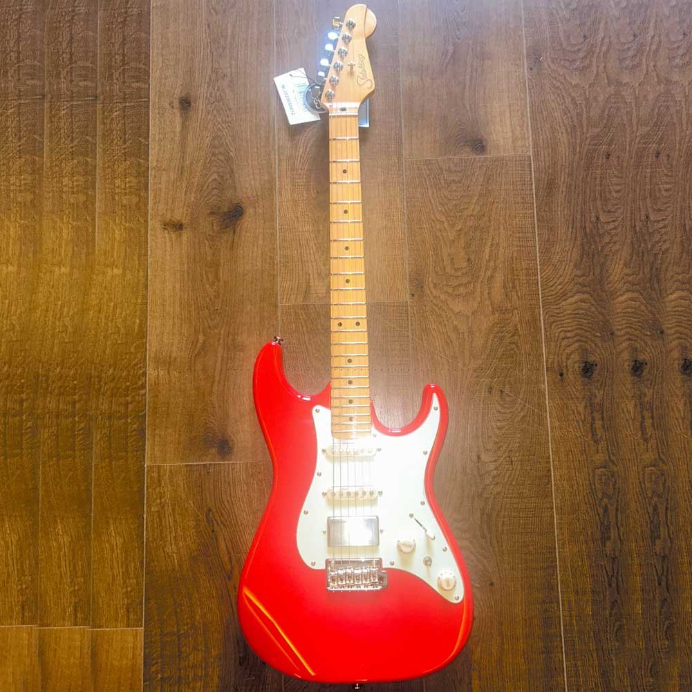 Soloking MS-1 Tribute Fiesta Red Jescar Stainless Steel 22 Frets Electric Guitar with Gig Bag