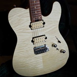 Soloking MT-1 FM Deluxe 24 HH FMN Natural Satin Electric Guitar with Gig bag