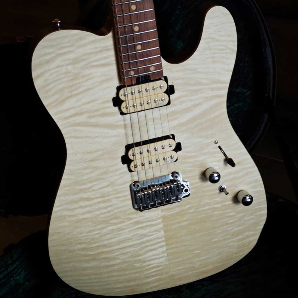 Soloking MT-1 FM Deluxe 24 HH FMN Natural Satin Electric Guitar with Gig bag