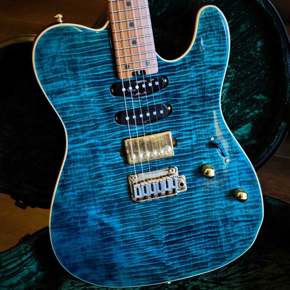 Soloking MT-1 Deluxe FM24 Deep Sea Blue Electric Guitar