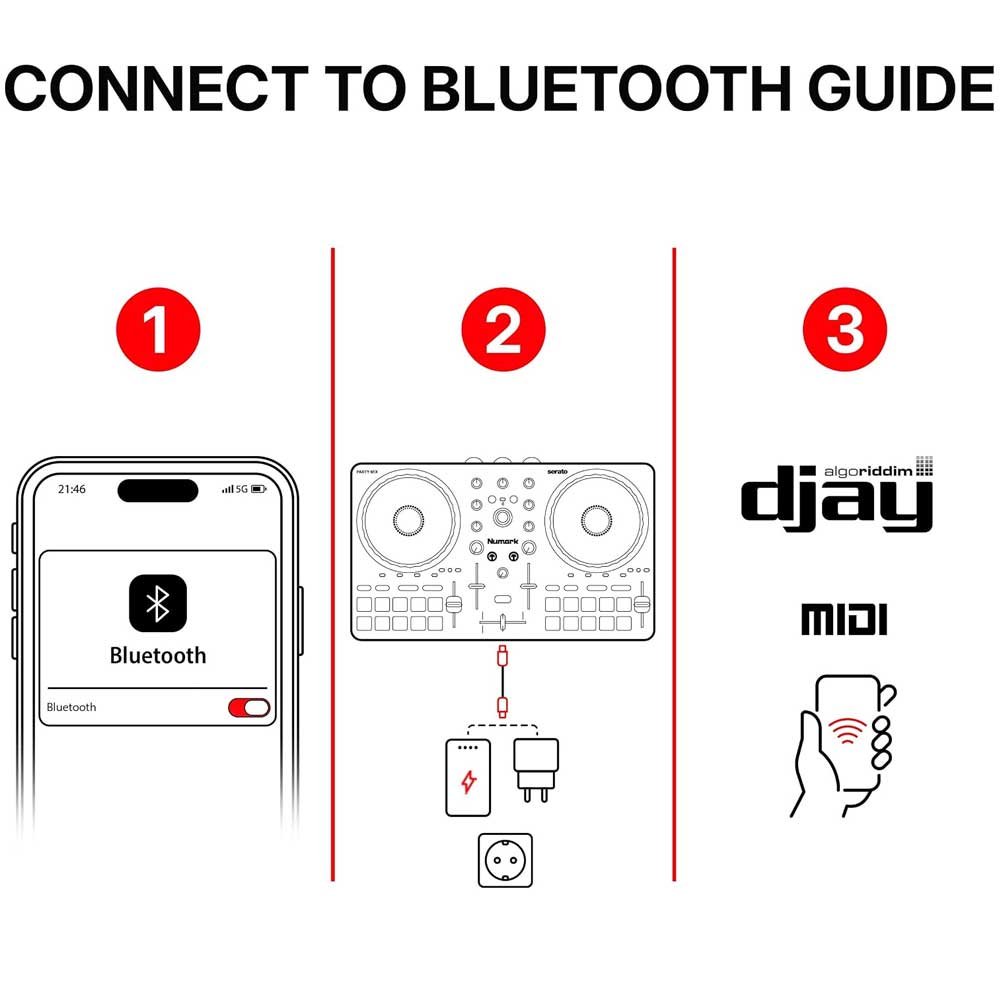 Numark Party Mix III Bluetooth DJ Controller with Built-in Lights | Beat Assist, Smart Fader, 16 Pads, 2 Deck DJ Mixer, Stems Control, USB-C, Serato DJ Lite and Algoriddim djay Included Numark Party Mix III Bluetooth DJ Controller with Built-in Lights | Beat Assist, Smart Fader, 16 Pads, 2 Deck DJ Mixer, Stems Control, USB-C, Serato DJ Lite and Algoriddim djay Included