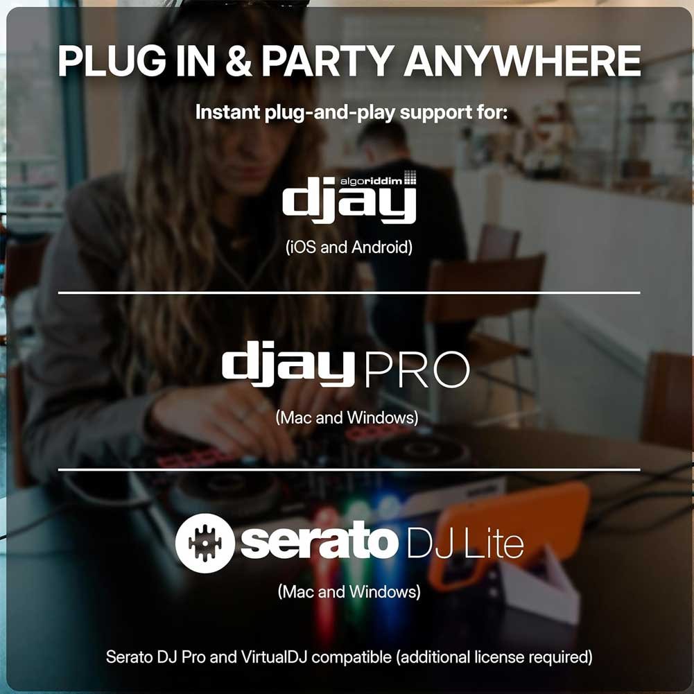 Numark Party Mix III Bluetooth DJ Controller with Built-in Lights | Beat Assist, Smart Fader, 16 Pads, 2 Deck DJ Mixer, Stems Control, USB-C, Serato DJ Lite and Algoriddim djay Included Numark Party Mix III Bluetooth DJ Controller with Built-in Lights | Beat Assist, Smart Fader, 16 Pads, 2 Deck DJ Mixer, Stems Control, USB-C, Serato DJ Lite and Algoriddim djay Included