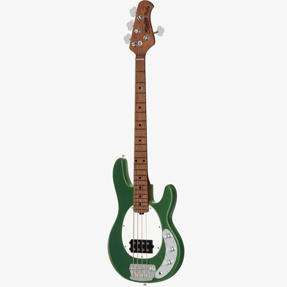 Sterling ST-RAYSS4-CHG-M2-C Charging Green Short Scale by Music Man Stingray 4 String Bass Guitar