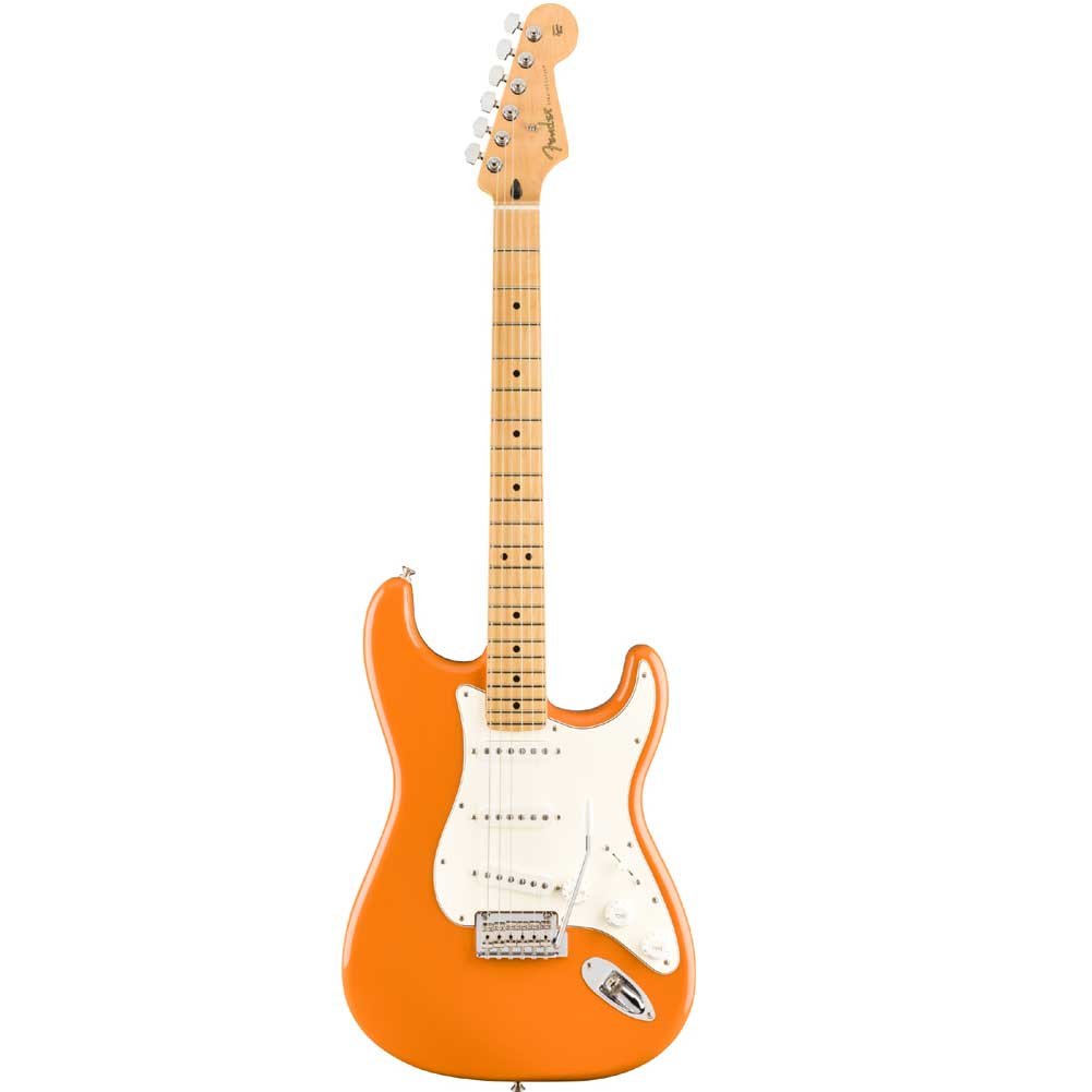 Fender Player Stratocaster Maple Fingerboard SSS Electric Guitar with Gig Bag Capri Orange 0144502582. Fender Player Stratocaster Maple Fingerboard SSS Electric Guitar with Gig Bag Capri Orange 0144502582.