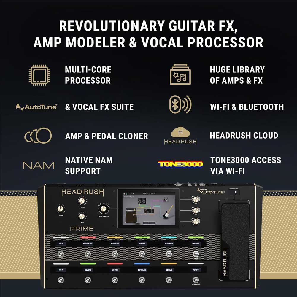HeadRush Prime Guitar and Vocal Multi Effects Pedal and Amp Modelling Processor HeadRush Prime Guitar and Vocal Multi Effects Pedal and Amp Modelling Processor