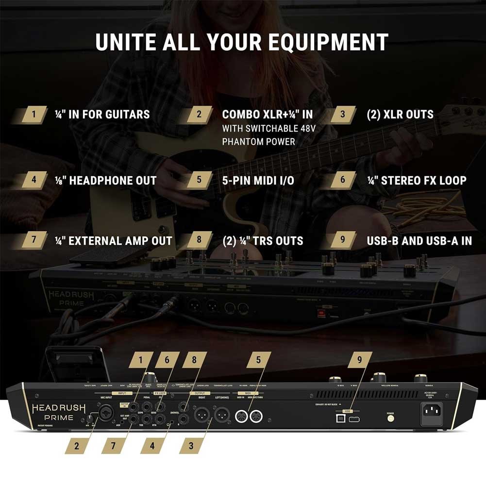 HeadRush Prime Guitar and Vocal Multi Effects Pedal and Amp Modelling Processor HeadRush Prime Guitar and Vocal Multi Effects Pedal and Amp Modelling Processor