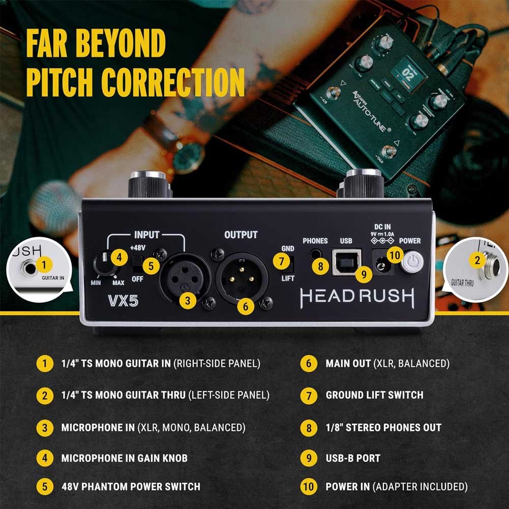 Headrush VX5 Vocal Effects Pedal with Antares AutoTune Headrush VX5 Vocal Effects Pedal with Antares AutoTune