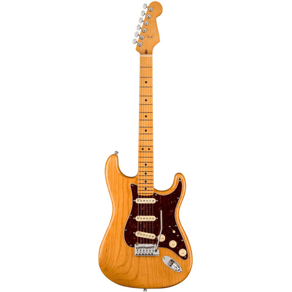 Fender American Ultra Stratocaster Maple Fingerboard SSS with Elite Molded Hardshell Case Aged Natural 0118012734