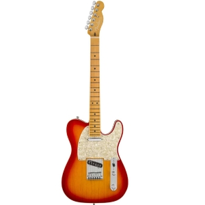 Fender American Ultra Telecaster Maple Fingerboard SS with Elite Molded Hardshell Case Plasma Red Burst 0118032773