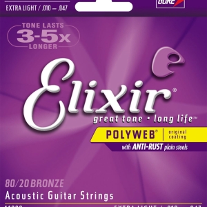 Elixir Extra Light Polyweb Acoustic Guitar 10-47 Strings ELX 11000