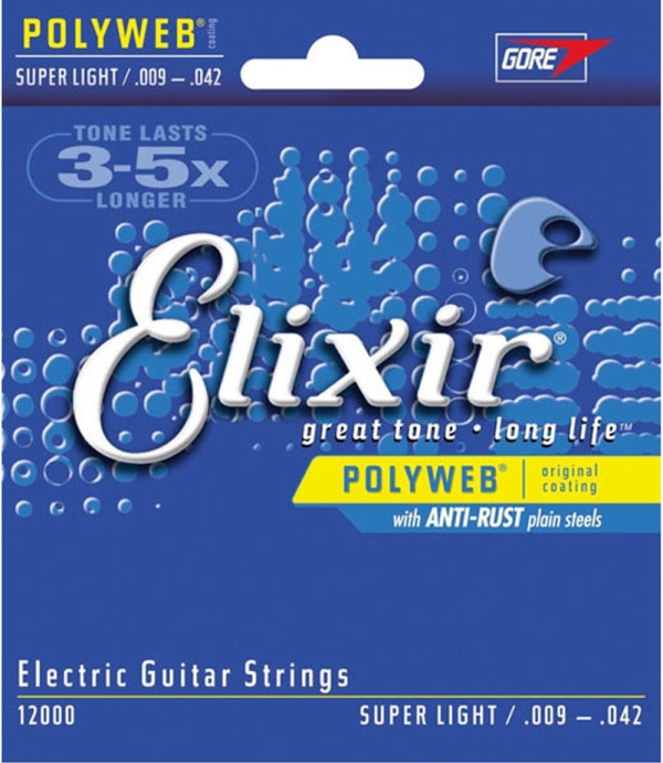 Elixir Super Light Polyweb Electric Guitar 9-42 Strings ELX 12000