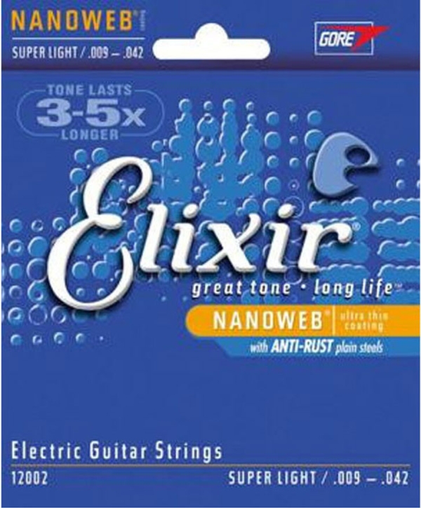 Elixir Super Light Nanoweb Electric Guitar 9-42 Strings ELX 12002