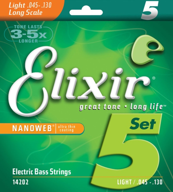 Elixir Nanoweb 5 String Bass LightLong Scale 45-130 ELX 14202