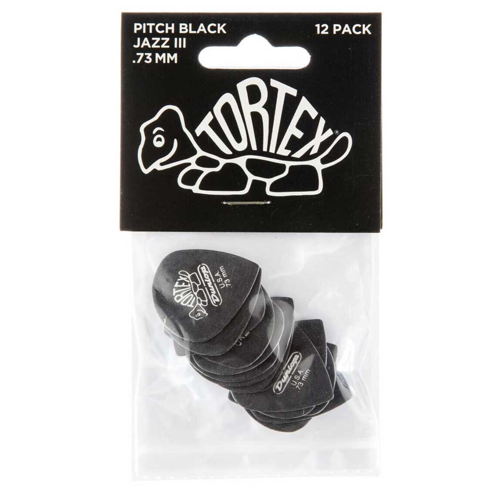 Dunlop Tortex Jazz III Pitch Black Pick 482R.73mm 72 Pcs Player's Pack picks