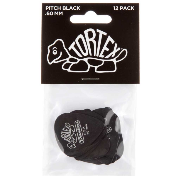 Dunlop Tortex Pitch Black Standard Pick 488R.60mm 72 Pcs Player's Pack picks