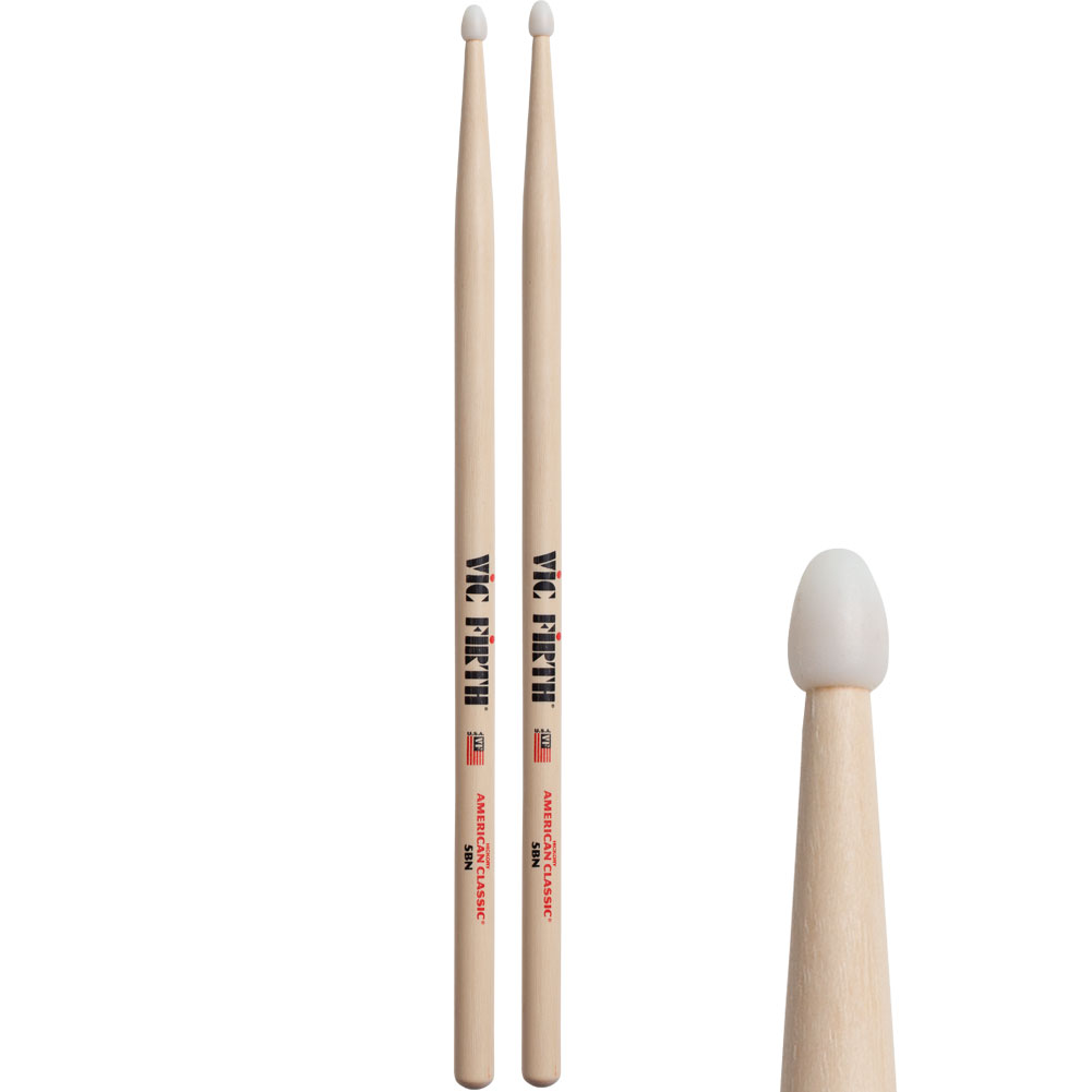 Vic Firth VIC*5BN American Classic Hickory 5BN Nylon Tip Drumsticks