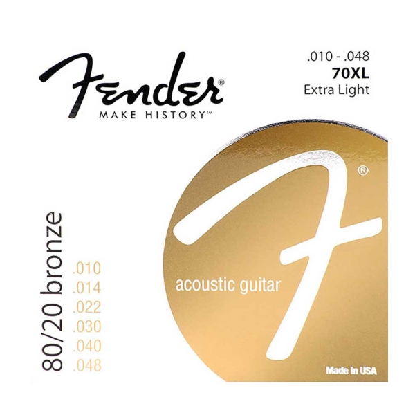 Fender 70XL 80/20 Bronze 10-48 Gauge Acoustic Guitar Strings 0730070402