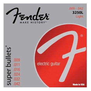 Fender 3250L Super Bullets Nickel Plated Steel 9-42 Gauge Electric Guitar Strings 0733250403