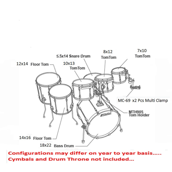 Tama Superstar Custom Hyperdrive SL72HZBNS DMF 7 Pcs Drum Kit