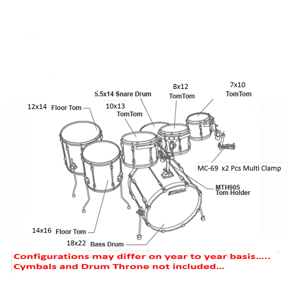 Tama Superstar Custom Hyperdrive SL72HZBNS SCY 7 Pcs Drum Kit