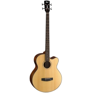 Cort AB850F NAT Jumbo Cutaway Body w-Fishman Pickup Electro Acoustic Bass Guitar 4 Strings
