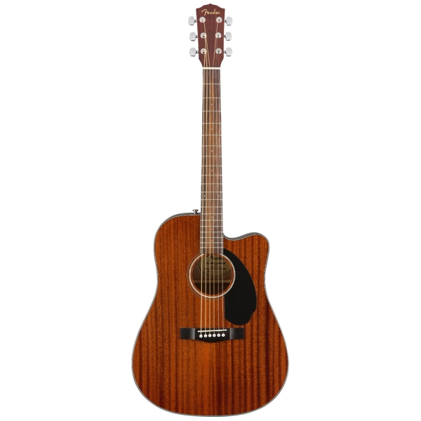 Fender CD-60SCE All Mahogany Dreadnought Cutaway Solid Spruce Walnut Fingerboard Fishman Pickup Electro Acoustic Guitar with Gig Bag All Mahogany 0970113022