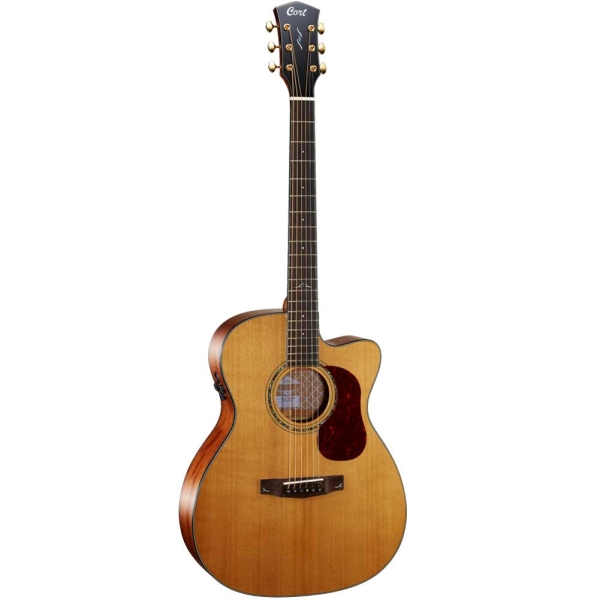 Cort Gold OC6 Nat Orchestra Model Body Macassar Ebony Fingerboard Electro Acoustic Guitar with Deluxe Soft-Side Case