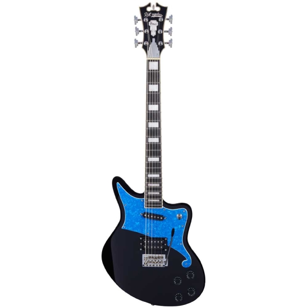 D`Angelico Premier Bedford Blue Pickguard with Tremolo Electric Guitar with Gig Bag DAPBEDSBKBCTR