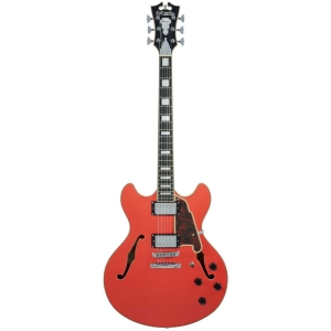 D`Angelico Premier DC Fiesta Red with Stopbar Semi Hollow Body Electric Guitar DAPDCFRCSCB