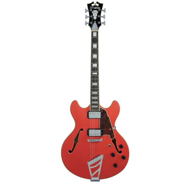 美品　D'Angelico Premier  , Fiesta Red D`Angelico Premier DC Fiesta Red with Stairstep Semi Hollow Body