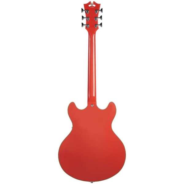D`Angelico Premier DC Fiesta Red with Stairstep Semi Hollow Body