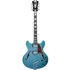 D`Angelico Premier DC 2018 Ocean Turquoise with Stairstep Tailpiece Semi Hollow Body Electric Guitar DAPDCOTCTCB