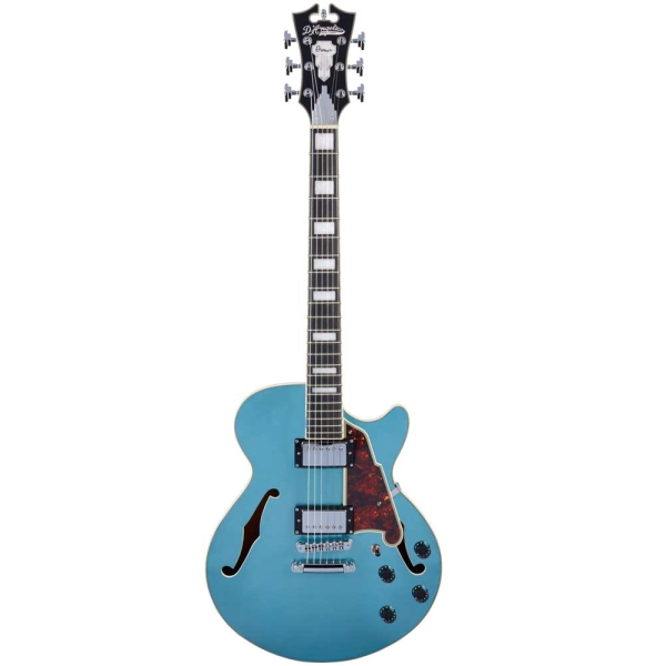 D`Angelico Premier SS Ocean Turquoise with Stopbar Tailpiece Semi Hollow Body Electric Guitar DAPSSOTCSCB