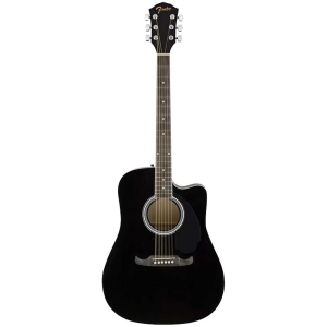 Fender FA-125ce BLK Dreadnought Electro Acoustic Guitar Walnut Fingerboard with Gig Bag Black 0972713506