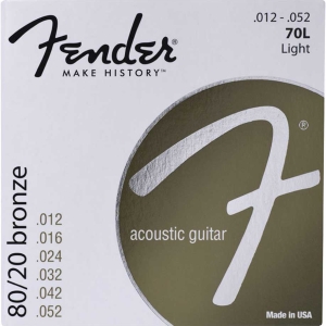 Fender 70L 80/20 Bronze 12-52 Gauge Acoustic Guitar Strings 0730070403