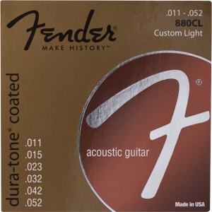 Fender 880CL 80/20 Bronze Dura-Tone Coated 11-52 Gauge Acoustic Guitar Strings 0730880003